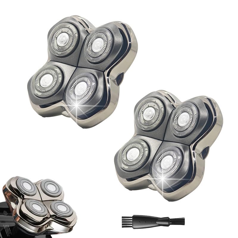 2 Pack 4-Shaver Replacement Heads for Skull Pitbull Series - size: 2 Repl Head