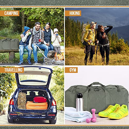 USGI Industries Military Style Deployment Duffel Bag for Camping, Hiking & Travel - color: Sage
