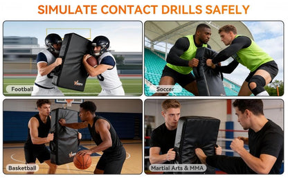 Football Blocking Pad 24x16 Inch, Football Training Equipment, 5 Handles (1 Adjustable), Dense Foam Tackling Dummy, Hitting Pad, Contact Shield, Basketball Training Pad, Football Practice Equipment