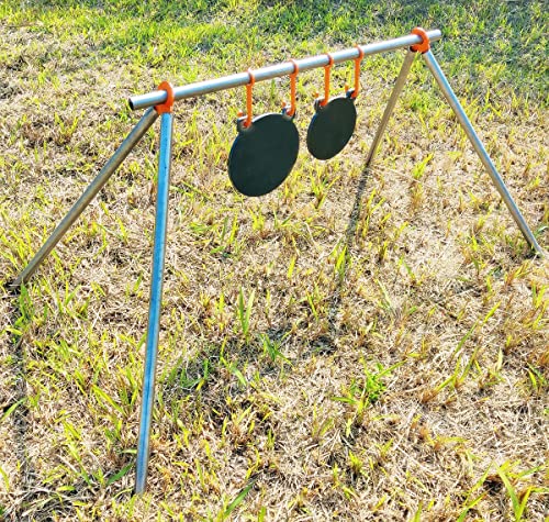 AR500 Steel Shooting Target Stand Kit Hanger Holder, 1/4 Inch Thick - color: 6 steel target hangers & 2 leg brackets