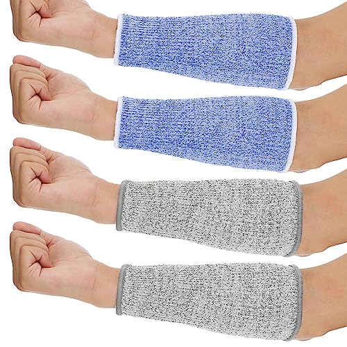 Neer 4 Pair Protective Arm Sleeves Cover,7.9 Inch,Gray,Blue - color: Gray, Blue, size: 7.9 Inch