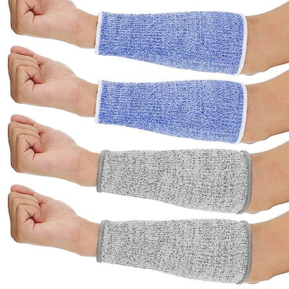 Neer 4 Pair Protective Arm Sleeves Cover,7.9 Inch,Gray,Blue - color: Gray, Blue, size: 7.9 Inch