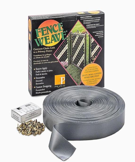 Pexco Privacy Slats for Chain Link Fence, 250 Ft, Silver - color: Silver Tone