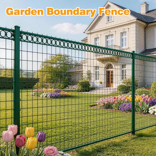 Green PVC Coated Welded Wire Fencing, 72in High x 50ft Long, 2 inch x 3 inch 16GA 2/3/4/5/6 Ft Tall Welded Wire Fence Rolls, Green Metal Garden Fence Wire Roll Garden Fencing for Yard - color: Green, size: 2"x3" 16GA 72" x 50'