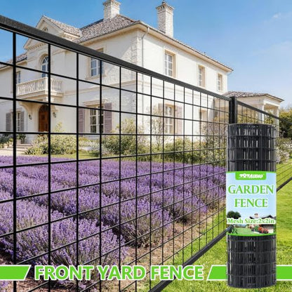 Black PVC Coated Welded Wire Fencing,2"x2" 16 Gauge,36inch H x 100ft L Garden Wire Fence Roll,2/3/4/5/6ft Tall x 50/100 ft Long Vinyl Coating Metal Wire Mesh for Yard,Farm,Dog,Vegetable Protection - color: Black, size: 2"x2" 36inx100ft