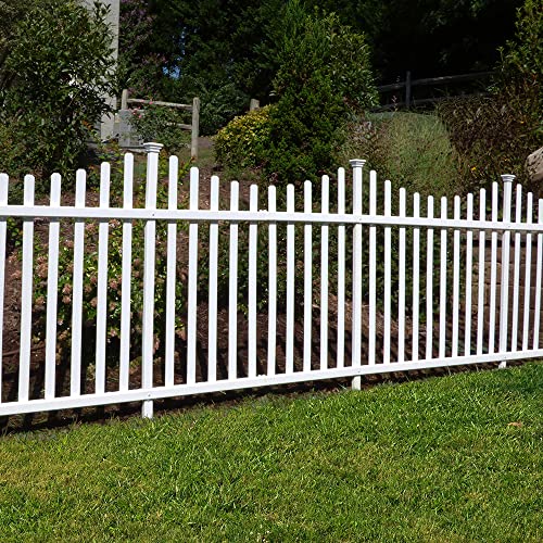 Zippity Outdoor Products ZP19018 Manchester (2 Panel) Vinyl Picket Fence Kit, White & ZP19028 Unassembled Madison Vinyl Gate Kit with Fence Wings, White